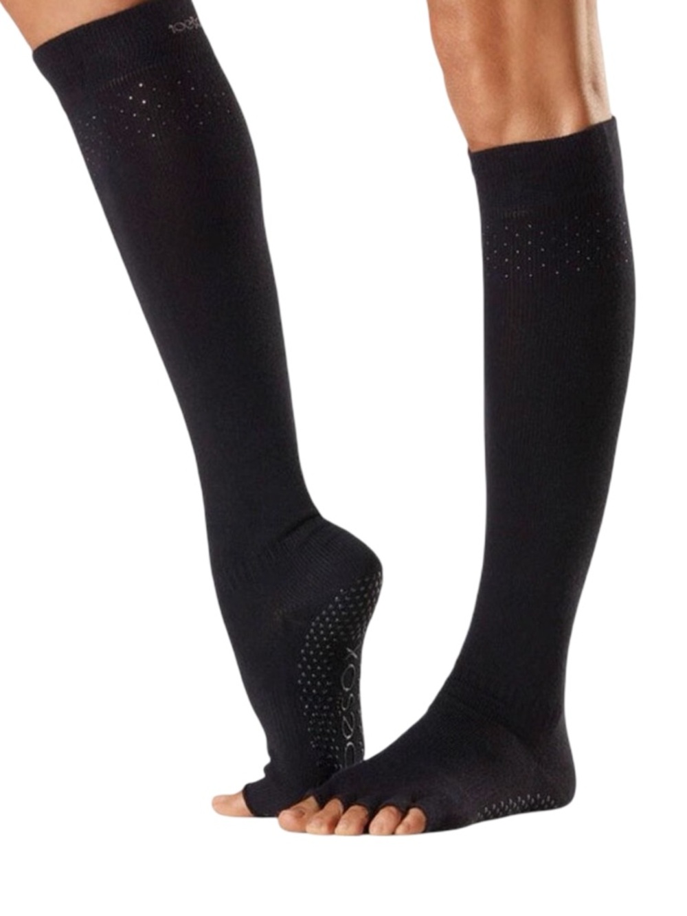 ToeSox Scrunch Knee High Half Toe Grip Socks - Size Medium - Luminous